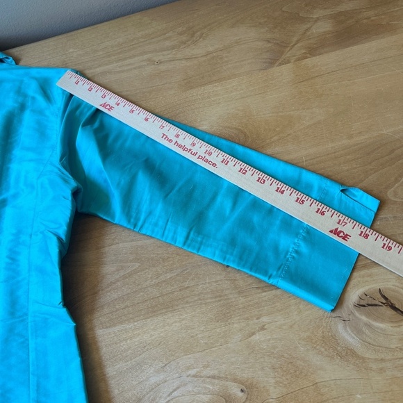 MARIKO 100% SILK BUTTON FRONT BLOUSE XS 3/4 SLEEVE NOTCH COLLAR EVENING ELEGANT - Picture 11 of 12